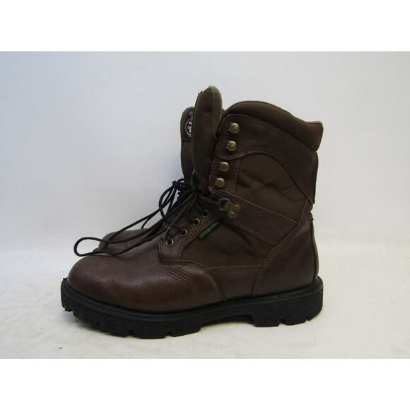 Georgia Mens Size 9.5 W Wide Brown Leather Lace Up Work Boots - Picture 1 of 11
